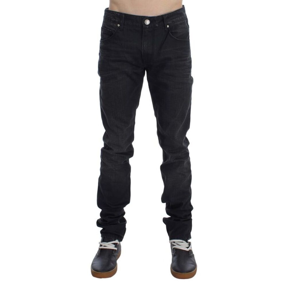Acht Sleek Gray Slim Fit Italian Mens Men's Jeans